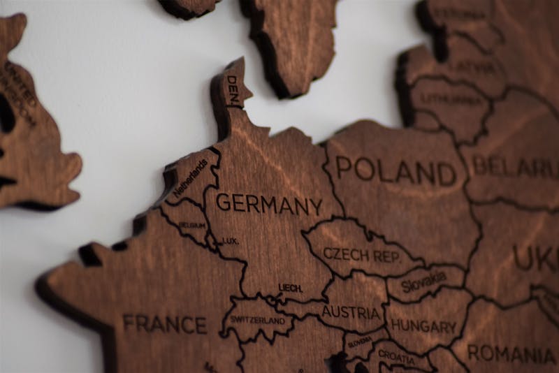 Drewniana mapa Europy